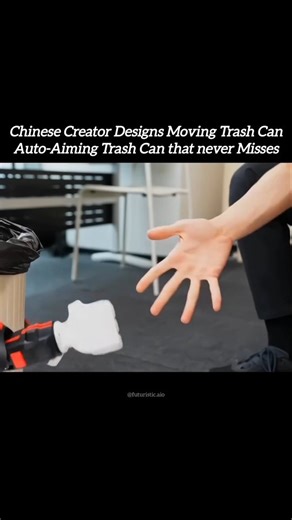 AI ORACLE Revolution 🔥 on Instagram: "Auto-aiming trash can was built by engineers at HTX Studio in China.Using AI and onboard cameras, the bins detect and track objects—such as paper, cans, and other trash—flying through the air. The bins are equipped with motors and wheels to quickly move into position to intercept the trash.When a bin is full, it drives itself to a central collection unit to automatically seal and swap its bag. It then charges wirelessly before returning to service. Follow @
