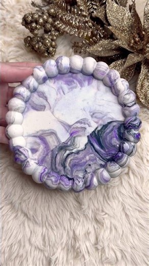 jesmonite coaster 💜✨#satisfying #ecofriendly #jesmonite #diy