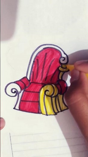 Royal Chair Drawing | How to Draw a Throne Easy for Beginners #drawing #shorts#youtubeshorts#diy#art