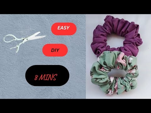 How to cut and sew a scrunchie./ How to cut and stitch scrunchies