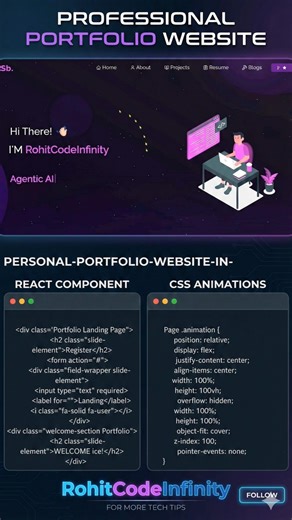 How to Make a Portfolio Website || Portfolio Website || Portfolio Website Using React #viral#tech