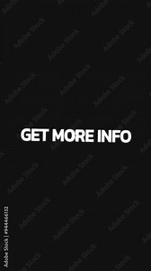 The video features the phrase "get more info" repeated in a circular loop with alternating right and left turns, in a zoom-in and zoom-out animation against a black background.