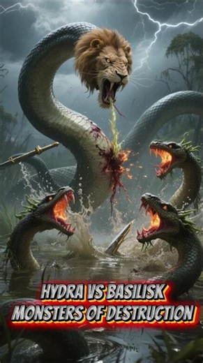 Hydra VS Basilisk: Mythical Battle of Monsters