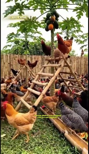 🌿🏡 Inside a Perfect Free Range Chicken Coop Setup #chicken #freerangechickens #farming #shorts