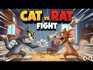 CAT vs RAT FIGHT | Funniest Cartoon Battle #tomandjerry #kidsfun #kidscartoon #kidspoem
