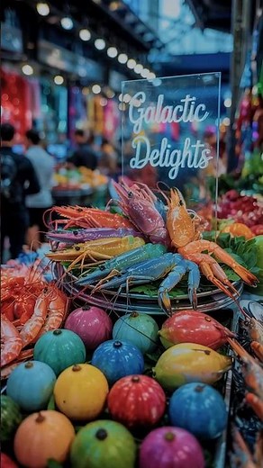 What Do Aliens Eat? A Tour of Virellon's Food Market! #humansinspace #nextplanet #spacemarket