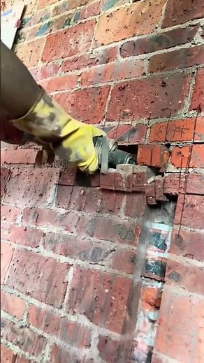Professional Wall Chasing: Installing Hidden Wiring in Brick #shorts