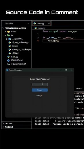 🔥 AI Suggests Strong Passwords Instantly 🔐 | Python GUI 2025 | #password #ai #shorts #customtkinter
