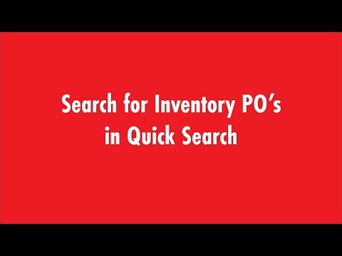 Search for Inventory PO's in Quick Search