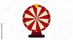 Spinning wheel of fortune. 2D animation video. Motion graphics with alpha channel.