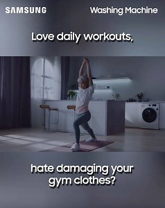5.4K views · 2.9K reactions | Work out hard but let your Washing Machine work harder. #Samsung EcoBubble™ technology gives your clothes a deeper yet gentle clean. Enjoy your passion for fitness better with #SmarterThingsAtHome. Learn more: spr.ly/EcoBubbleTech | Samsung | Facebook