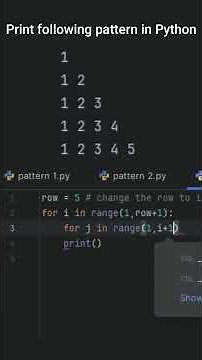 Print the given pattern in python (python for beginners) | Half Right Triangle | Pattern 3 |
