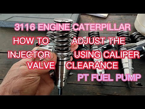 3116 ENGINE CATERPILLAR. 950 F. HOW TO ADJUST INJECTOR. CALIPER. & VALVE CLEARANCE.