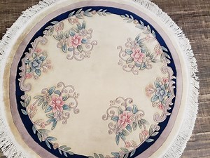 Round Chinese Art Deco Peking Rug Aubusson Chinese Rug Wool Chinese Rug Peking Rug Blue and Beige Round Rug Wool Chinese Rug Size 5'×5' - Etsy UK