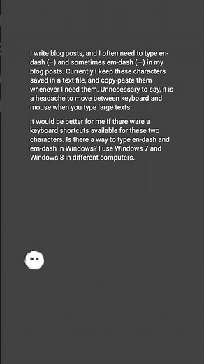How to type en-dash and em-dash in Windows 7/8? #shorts