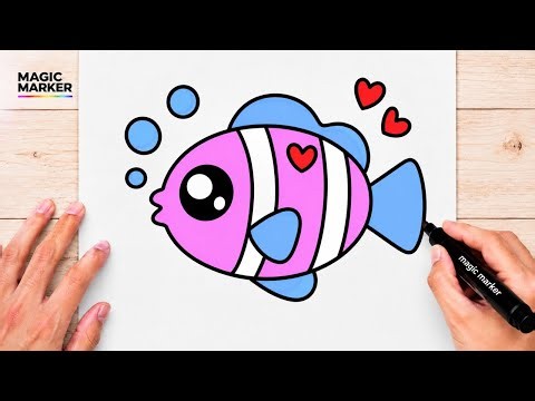 How to Draw Cute Kawaii Fish 🐟💖 | Easy Cute Digital Illustration