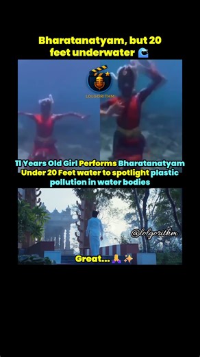 11-Year-Old Performs Bharatanatyam Underwater to Fight Plastic Pollution #trending #bharatanatyam