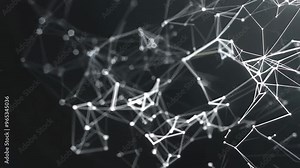 Abstract network illustration with interconnected lines and nodes on a dark background