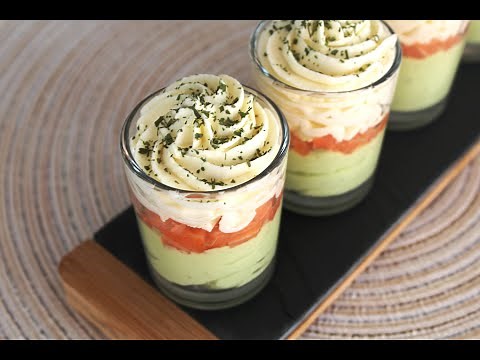 Avocado & Smoked Salmon Verrines / Verrines avocat- saumon fumé / مقبلات بالافوكادو والسلمون المدخن