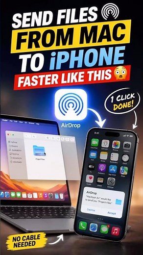 Mac to iPhone in 1 Click 😳 (AirDrop Trick!) #shorts