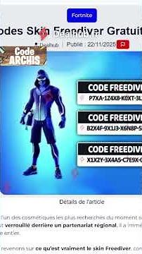 New 5 FREE FREEDIVER Skin CODES for Fortnite #shorts