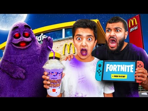 My Little Brother Drank MCDONALD’S GRIMACE SHAKE While Playing Fortnite! *Bad Idea*