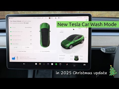Revised CAR WASH MODE in the Tesla 2025 Christmas update