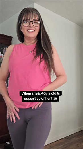 Shes as cute as she can be. #wavyhair #pink #silverhair #curtainbangs #haircolor