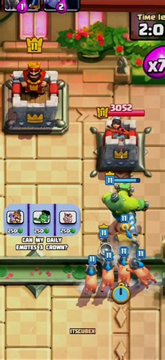Can My Daily Emotes 3 Crown? #clashroyale #emote #crshorts #prince #goblinstein #royalhogs