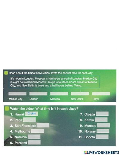 Video understanding worksheet