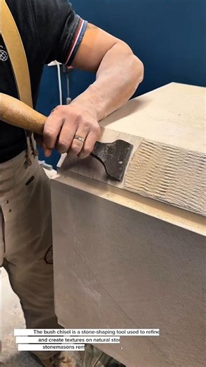 "Satisfying Stone Carving Finish Using a Bush Chisel — Extreme Precision Stone Masonry"