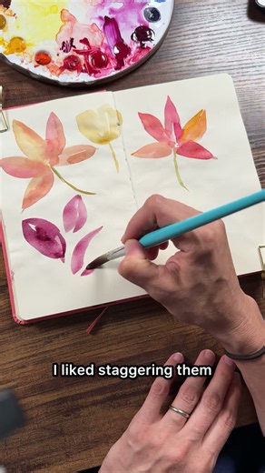 How to paint watercolor leaves for fall