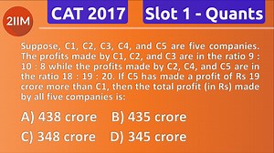 CAT 2017 | Slot 1 | Quantitative Aptitude | Arithmetic - Ratios and Proportions | 2IIM CAT Coaching