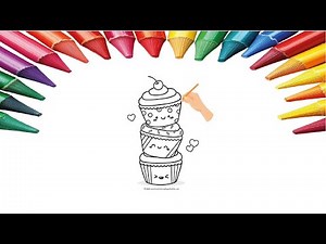 Cupcake Coloring | With Cryons and Pencils | Happy Coloring World