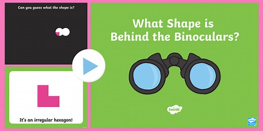Through the Binoculars Regular and Irregular 2D Shapes PowerPoint Game