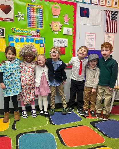 100 Days Smarter 👵👴✨ Our Preschool and Lower School students celebrated 100 days of learning by dressing like they were 100 years old… and they absolutely understood the assignment 😂 100 days of growth 100 days of friendships 100 days of laughter We are so thankful for the ways God is growing their hearts and minds each day. 💜 | Miami Valley Christian Academy
