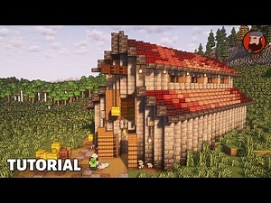 Building a Diagonal Stables / Barn (with Storage) | A Block-By-Block Minecraft Tutorial