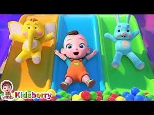 Johny Goes Down the Slide | Baby Slide Adventure 🛝 | Kidsberry Nursery Rhymes & Baby Songs