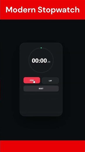 Create a Modern Stopwatch using HTML CSS & JS | Animated UI ⏱️