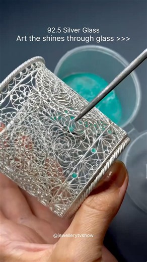 Staned glass enamel is coloured in the silver scanned cell ✨ |#jewellerytvshow |#stainedglass