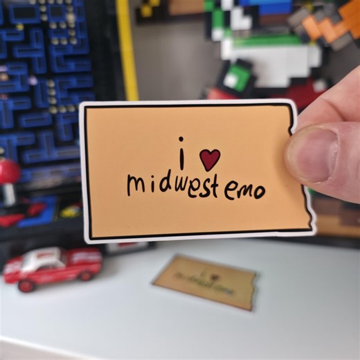 North Dakota State Outline Sticker - I Heart Midwest Emo - 3" Glossy Vinyl - Etsy