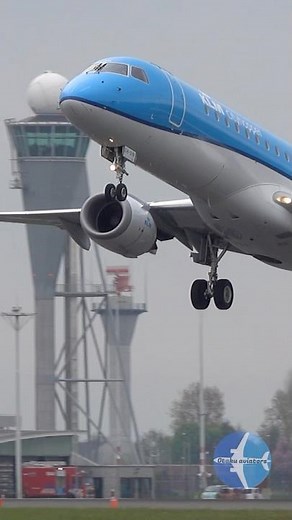 Small Jet, Big Performance - KLM E190 Takeoff at Schiphol!