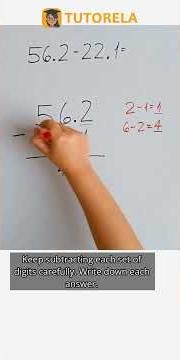 Decimal Subtraction Explained: 56.2 - 22.1 #Math #DecimalFractions-Basic