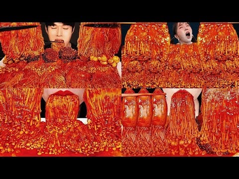 World's SPICIEST🔥Enoki MUSHROOMS EVER 🥵😱 Mukbang Compilation 🔥