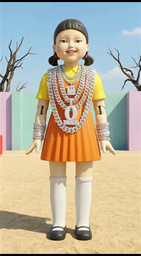 SQUID GAME DRIP 💧 The Doll Flexing Hard! 🥶 #Shorts #aiart #animation #squidgame