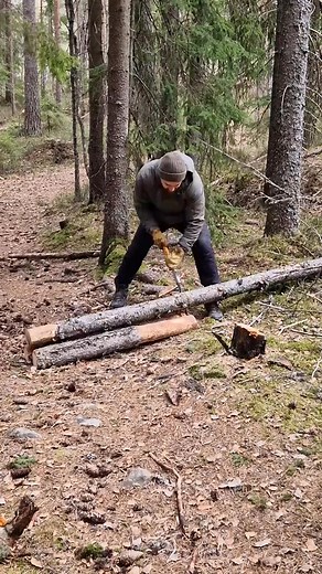 96K views · 881 reactions | Making a long log fire to stay warm throughout the night #bushcraft #DIY #survival #fyp #viral | Wild survival | Facebook
