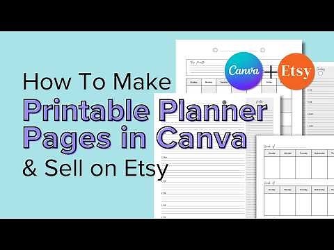 How To Make Printable Planner Pages in Canva & SELL on ETSY | Digital Product Business | kayohdesign