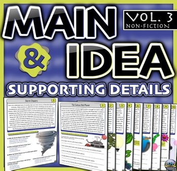 Main Idea and Supporting Details Non-Fiction Passages | Reading Comprehension
