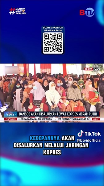 Pemerintah bersiap memperluas akses penyaluran bantuan sosial melalui Koperasi Desa Merah Putih. Menteri Sosial Saifullah Yusuf menyebut skema penyaluran BPNT dan PKH lewat jaringan koperasi akan mulai diuji coba pada Agustus 2026 setelah koordinasi lintas kementerian serta kesiapan infrastruktur rampung. Jangan lupa aktifkan menu Logical Channel Number (LCN) lalu scan ulang STB atau scan otomatis bagi pengguna TV Digital dan nikmati berita menginspirasi di BTV Channel 12!⁣ ⁣ #BTV #SaatnyaMajuBe