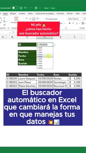 ✅El buscador automático en Excel que cambiará la forma en que manejas tus datos 💥📊#contratado #entrevistalaboral #parati #excelprofesional #excelhacks | Aprende Excel desde Cero